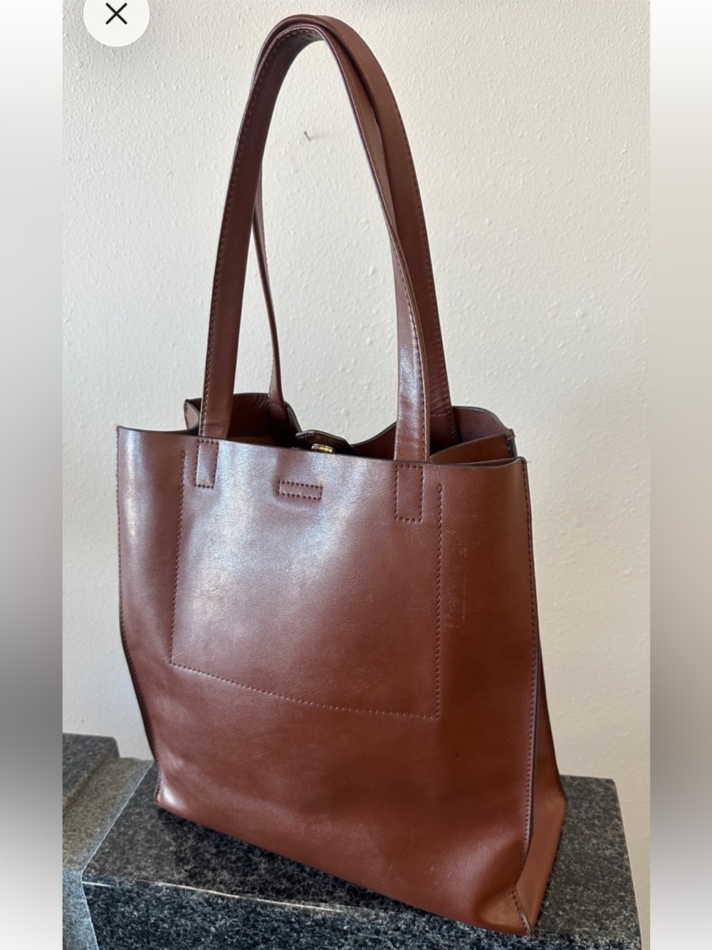 Classic Banana Republic Brown brown Leather Tote Bag Carryall work or weekender